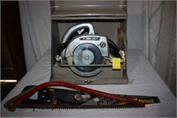 Power craft circular saw and 2 hand saws