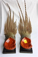 Pheasant tail ashtray set