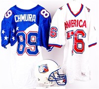 Lot of Two NFL Pro Bowl Jerseys and Helmet