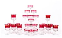 Lot of Vintage Ruby Red Wine and Sorbet Glasses