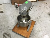 Hobart Model A200 Table Top Mixer on a cart with