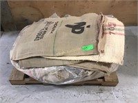 Pallet of Burlap Coffee Bags