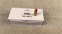 50 ct 124 grain HBFT 9mm Luger Ammo