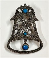 Sterling Bell Brooch