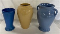 3 Pottery Vases