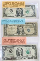 3 Collectable Dollar Bills