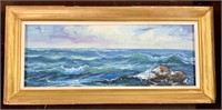 Small Oil on Board Ocean Scene