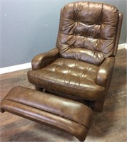 BROWN LEATHER RECLINER, GOOD CONDITION