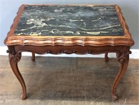BLACK MARBLE TOP END TABLE