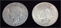 (2) 1922 PEACE SILVER DOLLARS, 1922-S & 1922-P