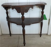TWO-TIER WOOD ANTIQUE TABLE