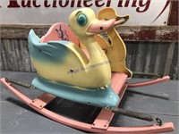 Plastic/ wood duck child's rocking chair, 33"L