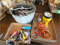 VOLTAGE TESTER, GALVANIZED TUB OF ROPE/WIRE & MORE