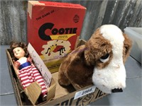 Cootie game, Sleepy-eye doll, plush dog radio