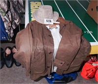 Authentic Australian oilskin jacket sz L &