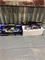 Pair of 1:28 NASCAR toys, #48 and #10