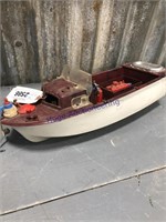 Plastic  toy boat, 14" L