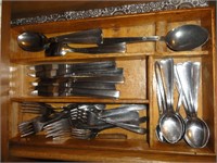 Assorted Stainless Steel Cutlery with Wood Tray