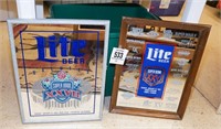 Miller Super Bowl mirrors (2) 15" x 21"