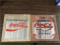 2 Vintage Coca-Cola carnival mirror