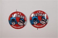 (2) 1960’s “I’m A Batman Crimefighter” buttons/pin