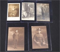 (5) WWI photos/postcards of U.S. Army soldiers