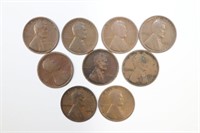 Lot (9) U.S 1909 Lincoln cents