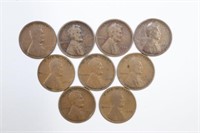 Lot (9) U.S 1909 Lincoln cents