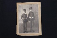 Great!  Antique photo of two boys in USMC uniforms