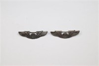 (2) WWII sterling AAF Observer wings (1 3/8”)