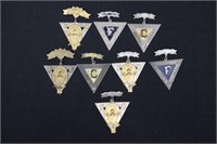 (8) Late 1800’s Knights of Pythias lodge badges