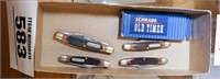 Lot of 4 Old Timer knives w/ 1 box