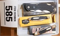 Buck knife, Simmons & Old Timer knives w/