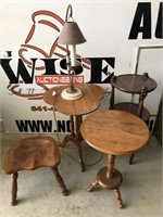 Small wooden stool and tables