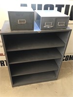 Metal shelf and files
