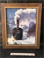 Locomotive picture rustic frame