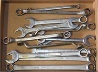 Flat lot-15 larger wrenches-Craftsman, Williams &