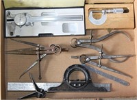 Flat lot-machinist tools: dial caliper;