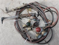 Air Products oxy-acetylene gauges, hoses, torches