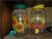 2pc Glass Sun Tea Jars