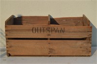 Vintage Wood Divided Fruit Crate - 12"h x 26"l