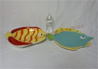 Colorful Fish Shaped Serving Dishes ~ Set of 2
