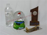Golf ~ Hole in One Water Globe, Wood Cutout & Clip