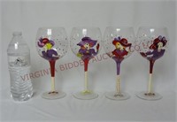 Red Hat Society Wine Goblets ~ Set of 4