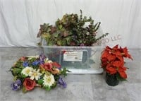 Artificial Flowers ~ Includes Tote w/ Lid