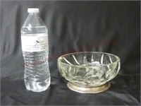 Vintage Divided Glass Bowl w Sterling Silver Base