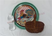 Bless this House Rooster Tray & Small Basket