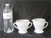 Vintage Fire-King Milk Glass Sugar & Creamer