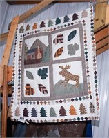 Cool handmade quilt w/ hanger 4' x 5'