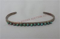 Vintage Silver?? & Turquoise Cuff Bracelet